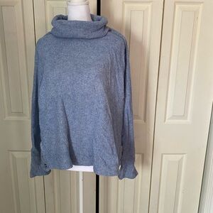 Croft & Barrow Blue Cowl Neck Sweater Relaxed Fit